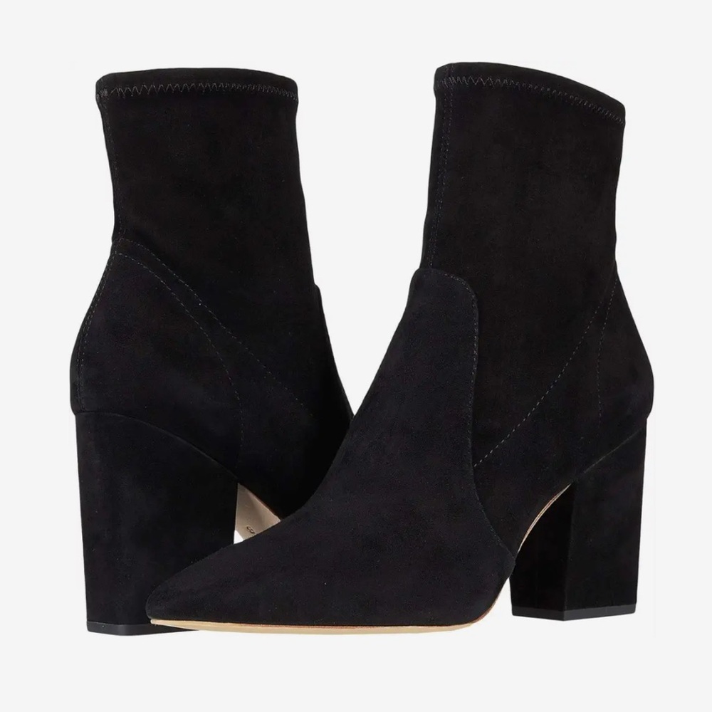 Loeffler Randall Isla Black Suede Slim Ankle Bootie